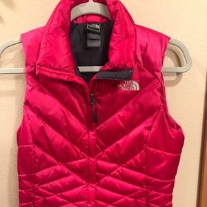 North face women’s pink down vest